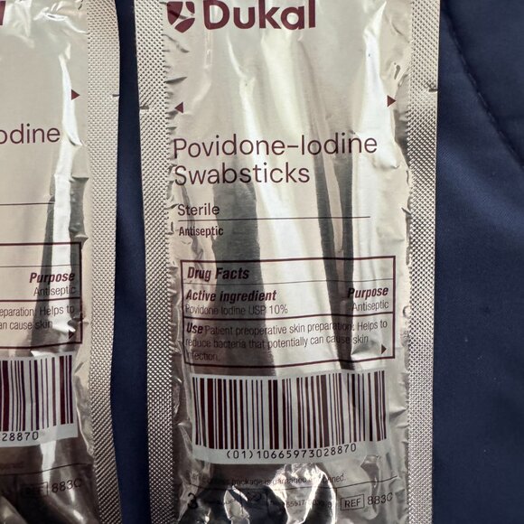 Dukal Povidone-Iodine Swabsticks 10% Antiseptic Prep Pads – Sterile Lot of 86 - Picture 5 of 5